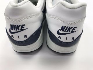 Vintage 2003 Nike Air Max 1 Midnight Navy White Size 13 Men Leather Shoes 7