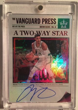 Jayson Tatum 2017/18 Vanguard Hot Off Press True 1/1 Rookie Auto Celtics Rare