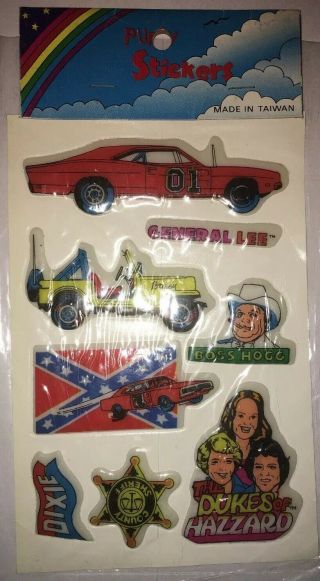 Vintage Dukes Of Hazzard Puffy Stickers / In Package