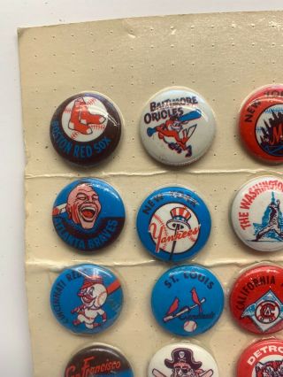 Vintage Complete MLB Pin Set Baseball Pinback ADV.  PREMIUM SALES ST LOUIS,  MO QQ 3