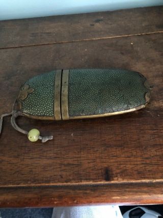 Antique Chinese Qing Shagreen Eye Glass Case