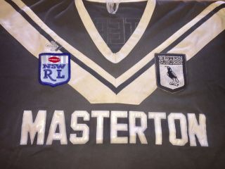 WESTERN SUBURBS MAGPIES 9 MASTERTON 90s VINTAGE PEERLESS NRL SHIRT JERSEY XL 3