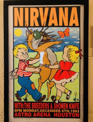 Vintage Nirvana Kozik First Printing Signed & Numbered Concert Poster