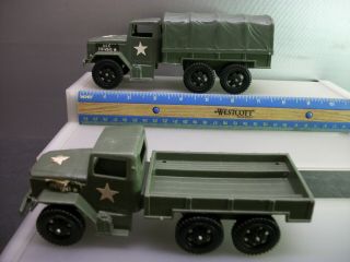 2 Vintage Deuce And A Half 1 1/2 Ton Army Trucks Toy Soldiers Play Set Toys