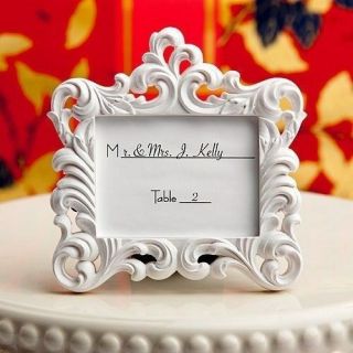 70 White Vintage Baroque Place Card Holder Photo Frame Wedding Party Favors