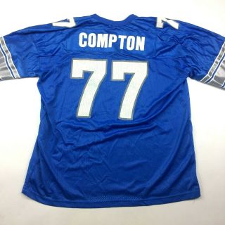 Vintage Champion Mike Compton Detroit Lions Nfl Football Jersey Mens 52 Xxl 2xl