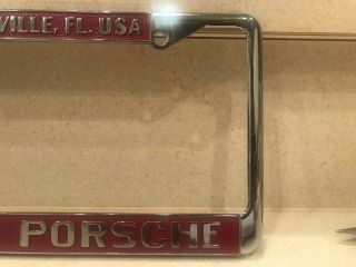 RARE Jacksonville Florida Brumos Porsche Vintage 911 912 356 License Plate Frame 4