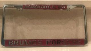 RARE Jacksonville Florida Brumos Porsche Vintage 911 912 356 License Plate Frame 5