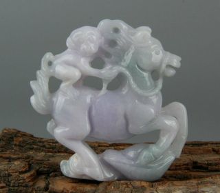 Chinese Exquisite Hand - Carved Monkey Horse Carving Jadeite Jade Statue