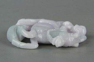 Chinese Exquisite Hand - carved monkey horse Carving jadeite jade statue 3