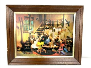 Vintage Coppercraft Guild Goldilocks And The Three Bears 3d Framed Picture Rare