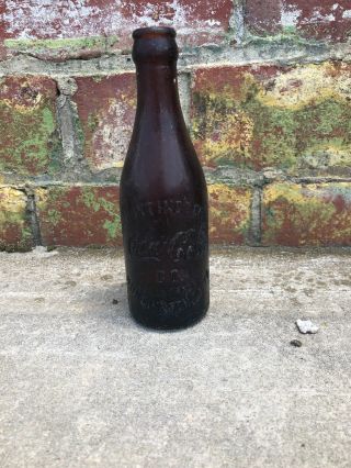 Vintage Straight Side Huntington Wv Coca Cola Soda Pop Embossed Amber Bottle