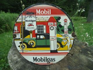 Old Vintage Mobil Mobilgas Garegoyle Porcelain Gas Station Sign