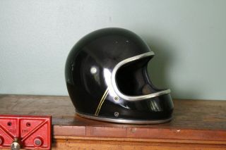 Vintage Arthur Fulmer Af50 Full Face Race Motorcycle Helmet Large Black