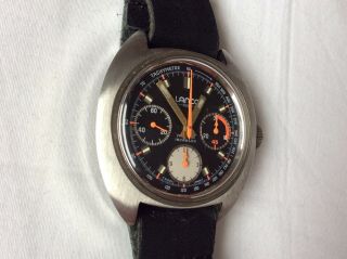 Vintage Swiss Made Lanco Chronograph Mens Watch Valjoux 7736 All Steel 40,  5mm