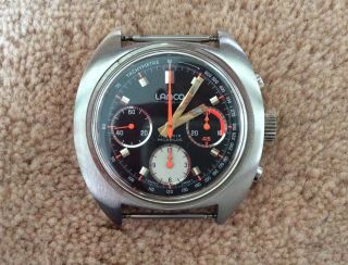 Vintage Swiss Made Lanco Chronograph Mens Watch Valjoux 7736 All Steel 40,  5mm 5