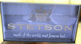 RARE VINTAGE LIGHTED STETSON HATS STORE SIGN ETCHED GLASS ADVERTISING PRICE BROS 5