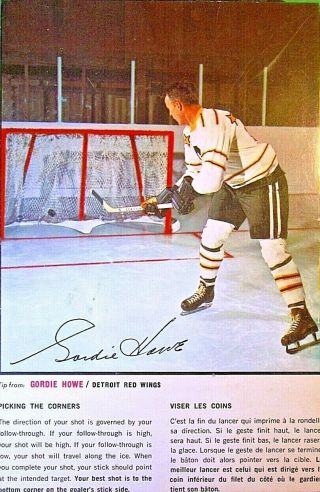 Gordie Howe 1966 - 67 Vintage Hockey Action Tips.  Rare.  General Mills Hof