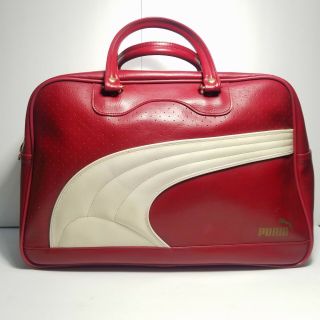 Puma Vintage Duffle Bag Burgundy Faux Leather