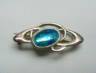 Vintage Small Brooch By Charles Horner,  Art Nouveau Enamel On Silver,  Chester