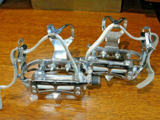 Vintage Campagnolo Quill Pedals W/ Toe Strap Loop