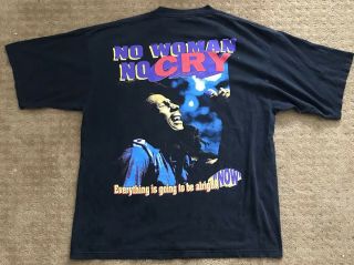 Vintage Bob Marley Rap Tee T Shirt No Woman No Cry 1990s Rare Snoop Dogg Wu Tang
