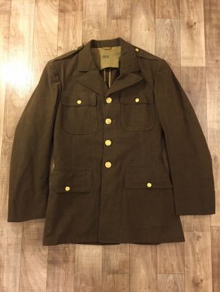 Ww2 Us Army Uniform Coat Field Jacket Vtg Serge Green Sz 38r Maimon & Sons 1942