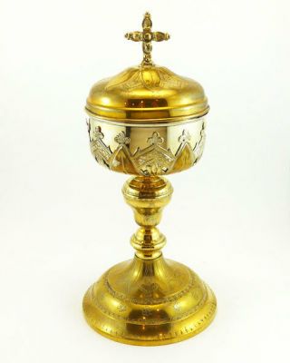 Antique French Ciborium – Silver And Brass - Ciboire Français