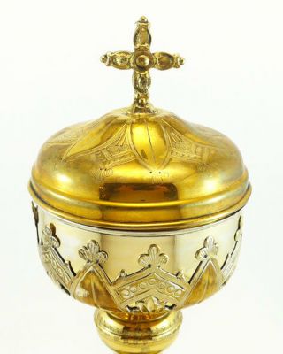 Antique French ciborium – Silver and brass - Ciboire Français 2