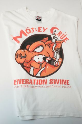 Motley Crue Official Vintage Generation Swine Rare T - Shirt 1997 Medium