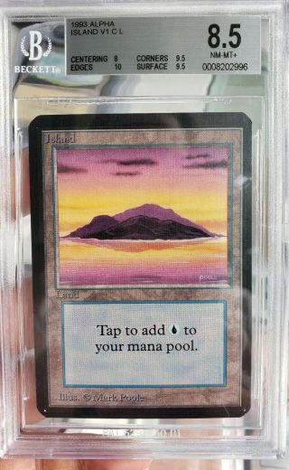 Vintage Magic | MTG BGS 8.  5 Alpha Island [Sunset],  w/9.  5, 3