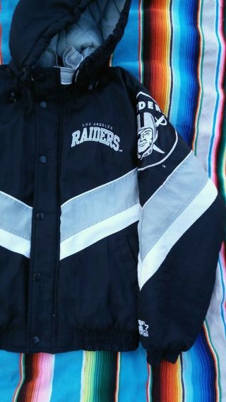 Vintage Los Angeles Oakland Raiders Starter Arch Jacket Parka 90 ' s NFL Sz Small 2