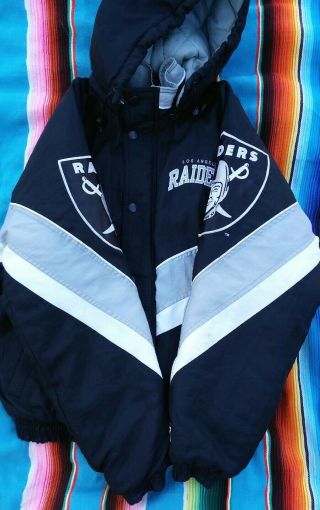 Vintage Los Angeles Oakland Raiders Starter Arch Jacket Parka 90 ' s NFL Sz Small 4
