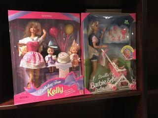 Birthday Fun Barbie Kelly Gift Set & Strollin’ Fun Nib