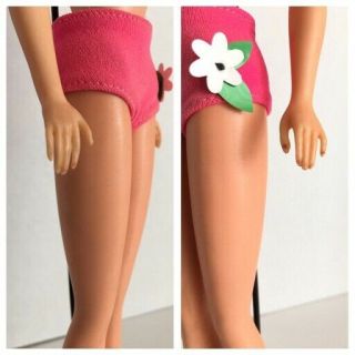 Vintage Standard Mattel Barbie Ash Blonde MOD Pink Bathing suit W/ Flower Japan 4
