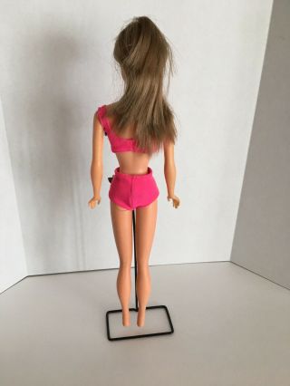 Vintage Standard Mattel Barbie Ash Blonde MOD Pink Bathing suit W/ Flower Japan 5