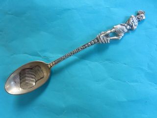 Ca 1900 Gorham Memphis Figural Indian Cotton Bale Sterling Silver Souvenir Spoon