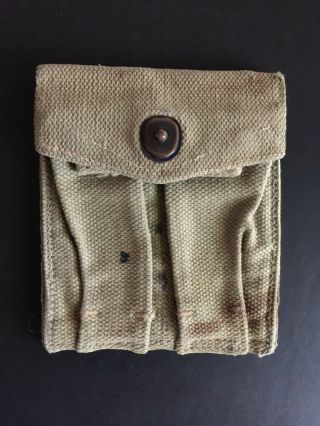 Ww2 Usmc M1 Carbine Ammo Pouch With Unit Tac Marking On Back.