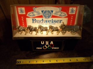 Vintage Budweiser Bar Tavern Light With Clydesdales Lighted Sign Man Cave