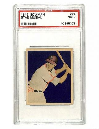 1949 Bowman 24 Stan Musial Vintage Card Psa 7 Cardinals Hof