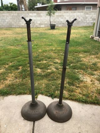 Vintage York Barbell Weight Bar Stands / Chinese Hats / Squat,  Curl,  Press
