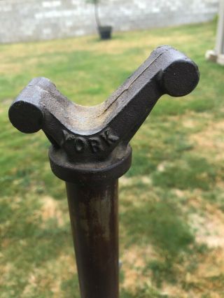 vintage YORK BARBELL weight bar stands / Chinese hats / squat,  curl,  press 3