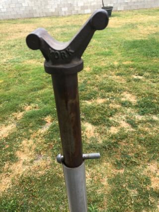vintage YORK BARBELL weight bar stands / Chinese hats / squat,  curl,  press 4