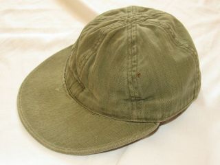 Vtg 40s Ww2 Usn Us Navy N - 3 Cap Hat Short Brim Sz 7 Mechanic Stencil Shape