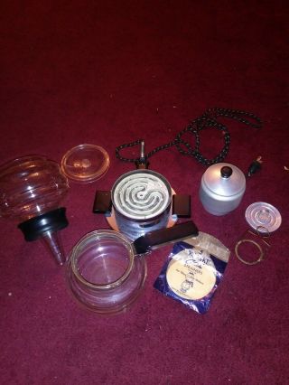 Vtg Westinghouse Electric Burner Glass Vacuum Coffee Maker Chrome Org.  Strainers