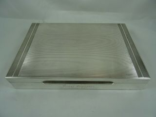 Large Solid Silver Cigarette Box,  C1957