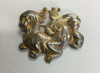 Vintage Guglielmo Cini Silver Foo Dog Dragon Pin,  Sweetie
