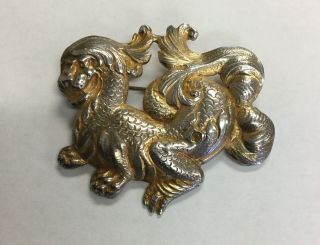 Vintage Guglielmo Cini Silver Foo Dog Dragon Pin,  Sweetie 3