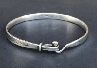 Estate Georg Jensen Vivianna Torun Denmark Sterling Silver Hook Bangle Bracelet