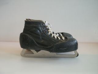 Daoust Leather Goalie Skates Senior Sr Holder Vtg Rare Sz Hockey Plastic Ice
